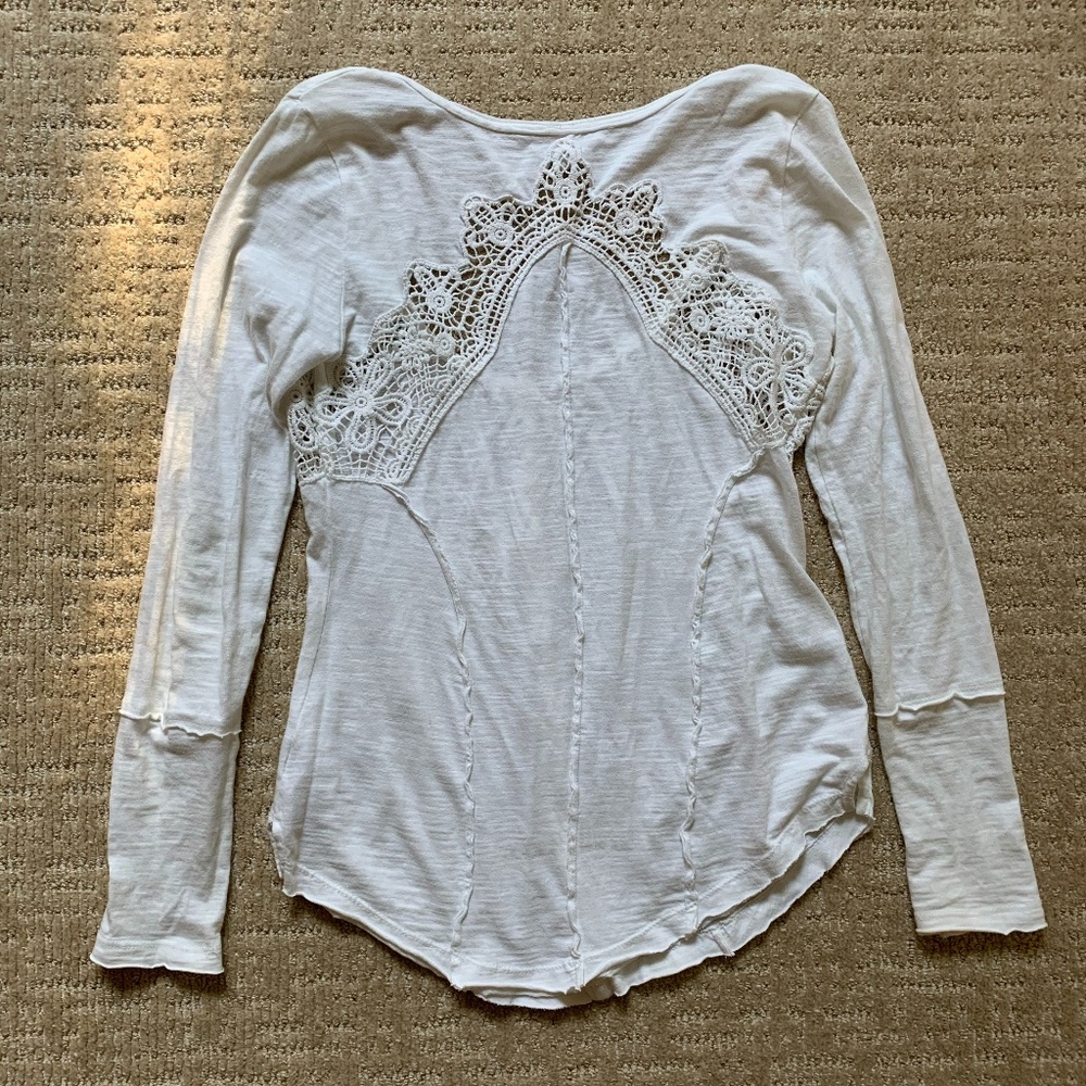 Free People White Long Sleeve